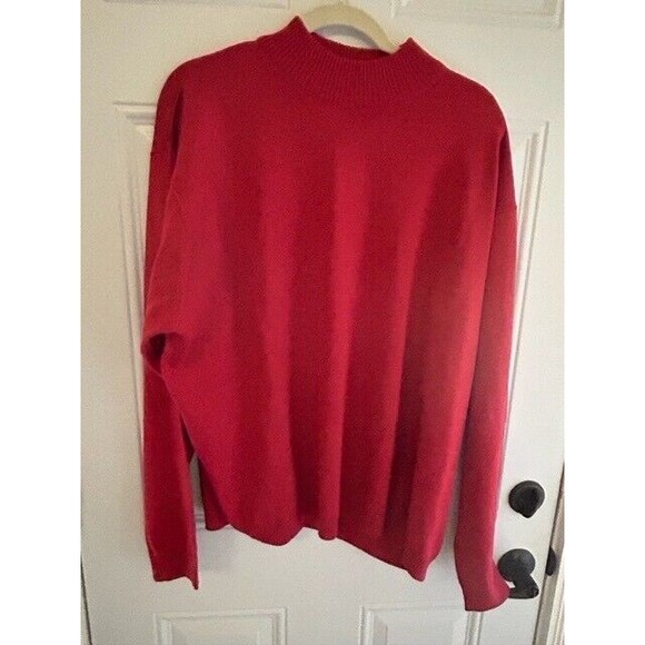 Irvine Park Sweater Mens Size 3XL Wool Blend Red Mock Neck Vintage Great Cond - Picture 1 of 6